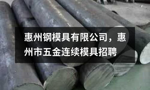 惠州钢模具有限公司，惠州市五金连续模具招聘